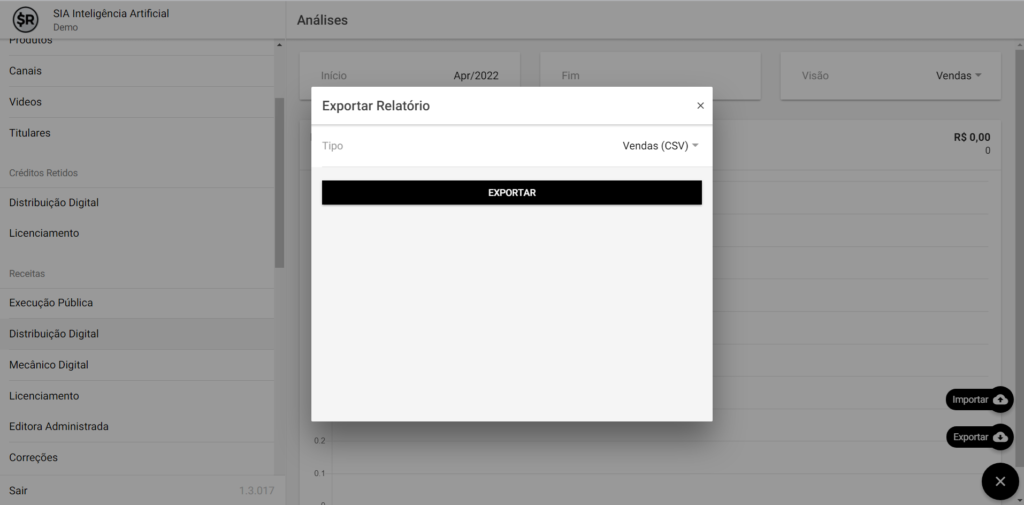 SMART RIGHTS - Como exportar vendas de Distribuição Digital - 02 - Exportar