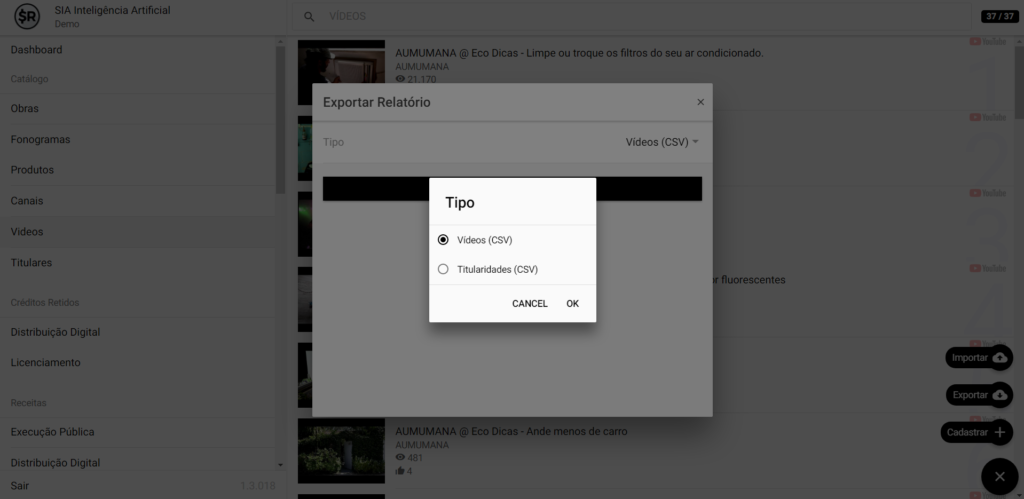 SMART RIGHTS - Como exportar videos - 02 - Tipos