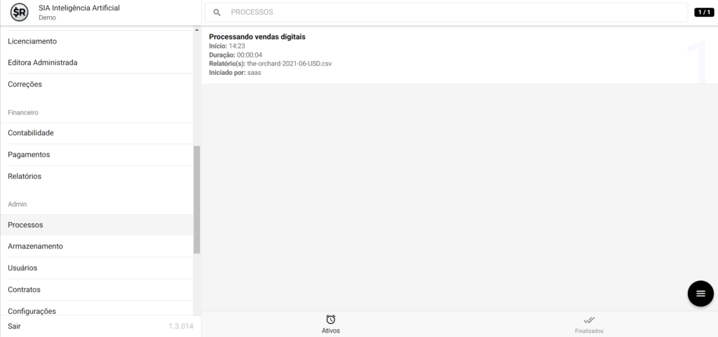 Processando relatórios de vendas