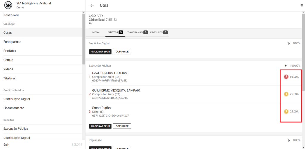 Confirme a relação entre compositor e editora