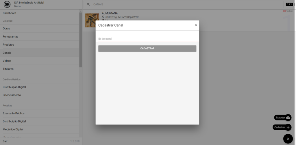 SMART RIGHTS - Como cadastrar um canal - 02 - Insira o ID do canal