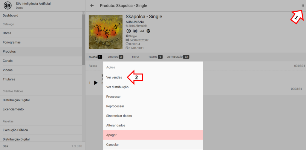 SMART RIGHTS - Como exportar vendas de Distribuição Digital por produto - 02 - Ver Vendas