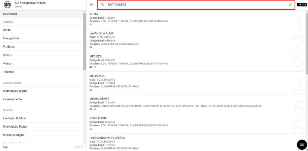 SMART RIGHTS - Como ler informações no Dashboard - 02 - Obras sem splits