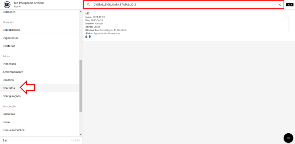 SMART RIGHTS - Como ler informações no Dashboard de contratos - 03 - Assinaturas Pendentes