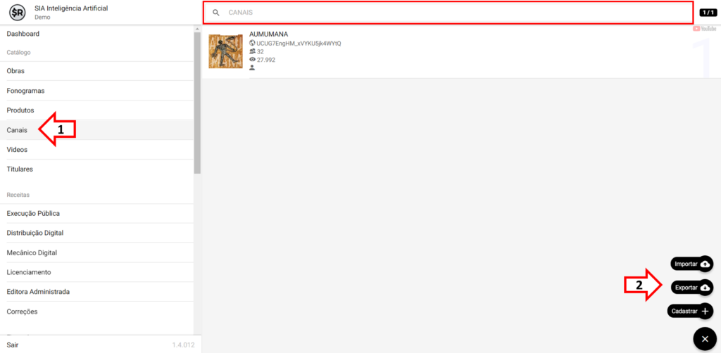 SMART RIGHTS - Como exportar canais - 01 - Pesquisa