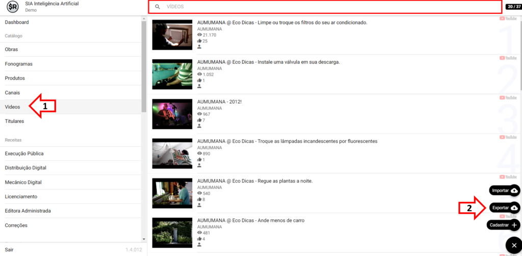 SMART RIGHTS - Como exportar videos - 01 - Pesquisa