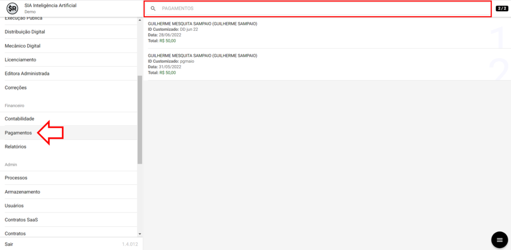 Smart Rights - Como atualizar pagamentos - 01 - Pesquisa